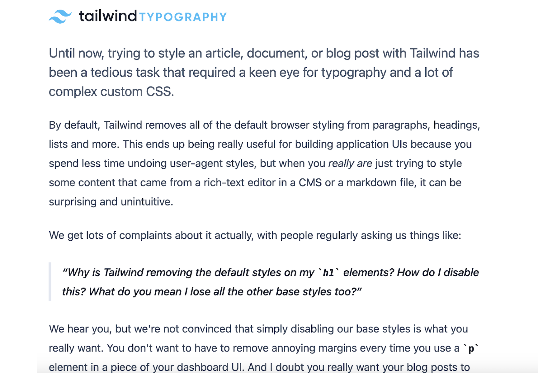 Tailwind typography demo